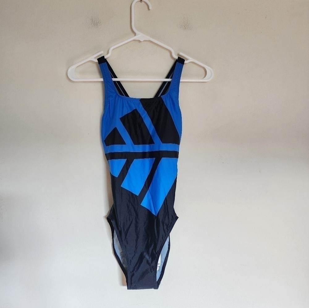 Adidas 3 Bars Suit | one piece swim suit in Black and Blue size 2